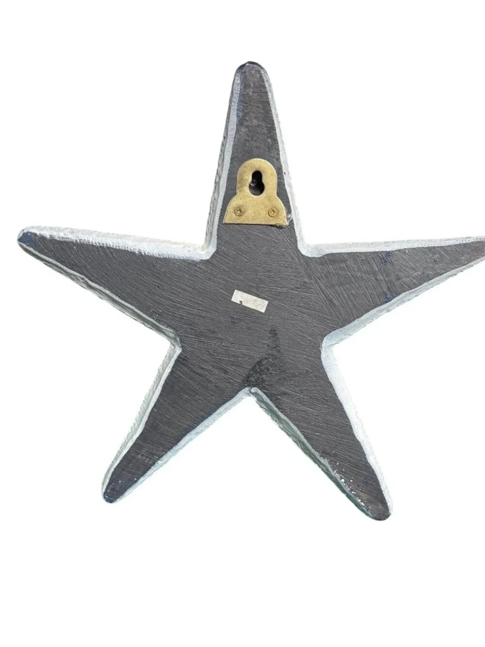 Starfish Wall Hook Coastal Décor Cast Iron Painted White & Aqua Nautical-Themed